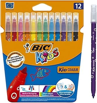 Bic Marka B c Kids Kid Couleur Ultra Y kanabilir Ke eli Boya Kalemi 12 Renk Kategori Ke eli Kalemler,RenkliBLGTRNDNZ5014020