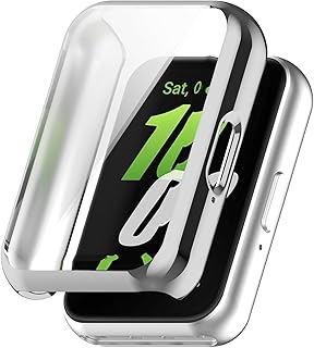 for サムスン SM-R390 Galaxy Fit3 ケース 全面保護 耐衝撃 クリア 透明 TPU シリコン Samsung Galaxy Fit 3 専用カバー (シルバー+クリア)