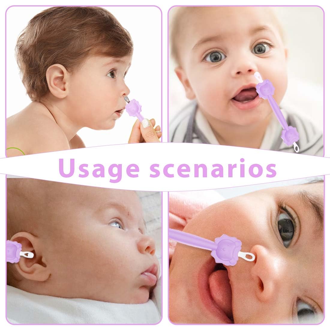 GXGM 1 pinces de nettoyage nasales pour bébé Gadget cure nez bebe pour bébés et tout-Pour enlever le cérumen，pourpre