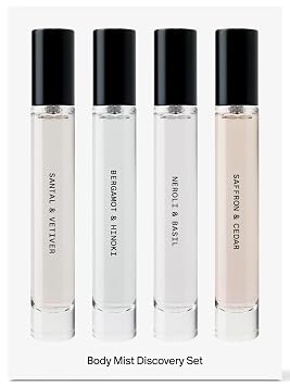 Salt & Stone Body Mist Discovery Set, 4 Mini Fragrance Sprays, 0.34 oz Each