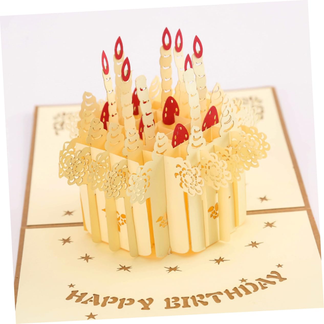SHINEOFI 3pezzi Biglietti Di Compleanno Creativi Con Candela e Torta Auguri Unici Per Feste Anniversari e Occasioni Speciali Design Memorabile e Spazio Per Messaggi Personali