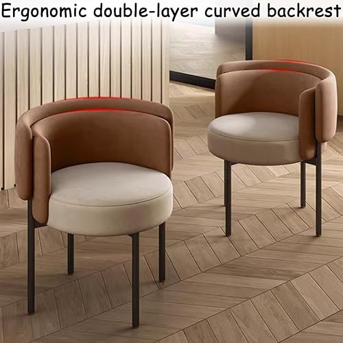 Miniatura 4 de YVYKFZD Juego de sillas de comedor de ocio, sillas de cocina con respaldo curvado y patas de metal, silla de comedor tapizada, silla auxiliar cómoda