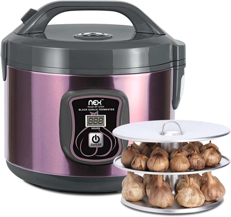 NEX Black Garlic Fermenter Automatic Fermentation 3L - Homemade Organic Whole Black Garlic - Single Clove Garlic