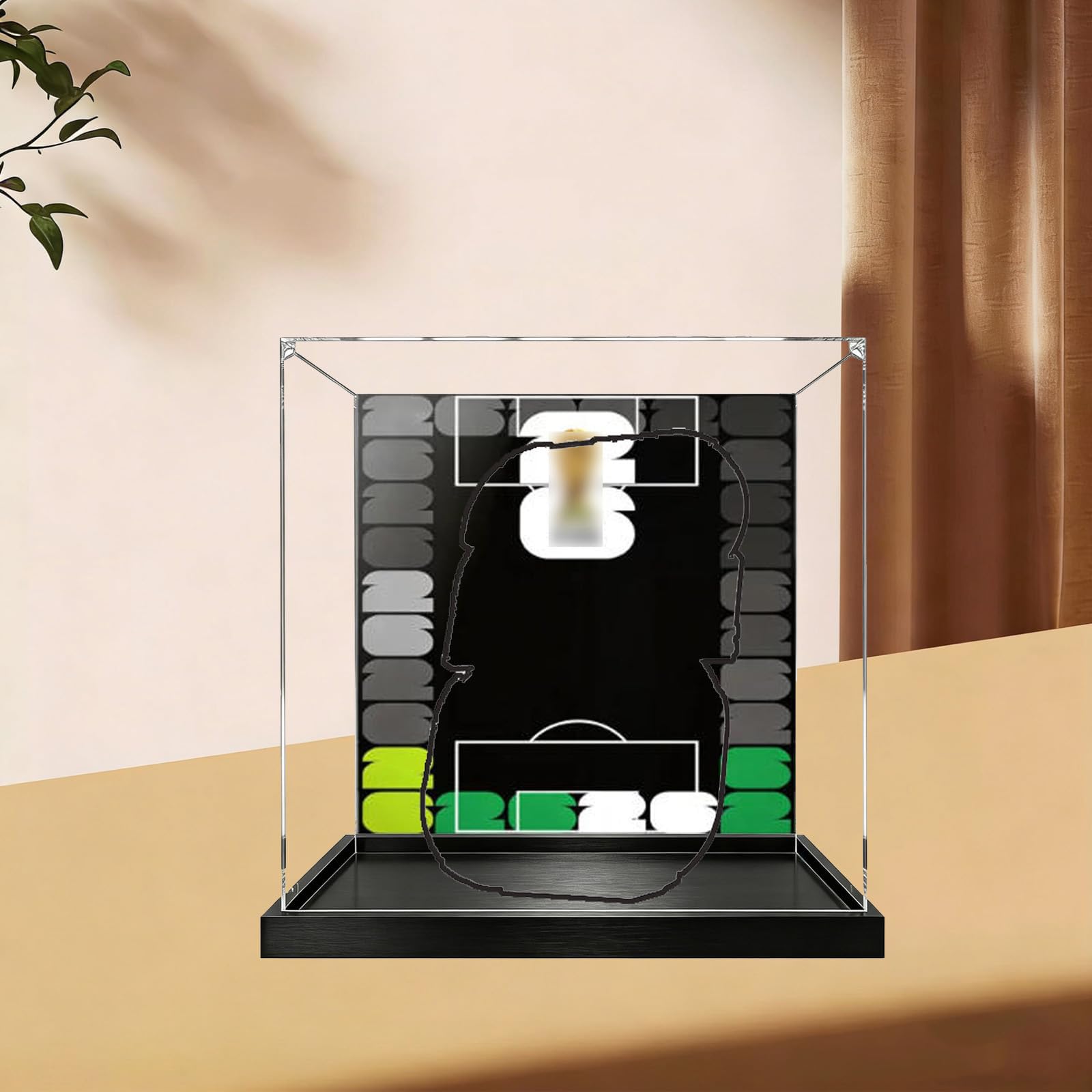 Acrylic Display Case Compatible with Lego 43032 World Cup Badge Model, Dustproof Transparent Storage Box, Compatible with Lego 43032 (Model Not Included) (Background)