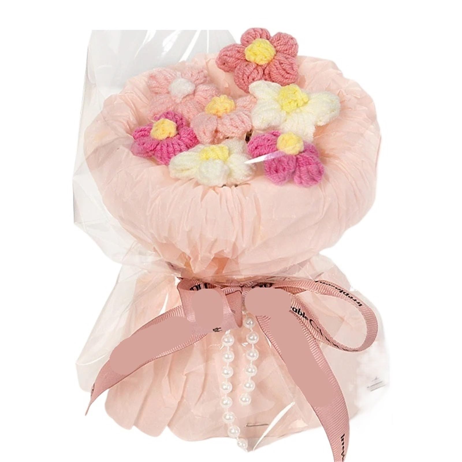 ZHSOAO Artificial Flower Crochet Graduation Bouquet Gift Bouquets Of Flowers for Weddings Birthdays(Color2)