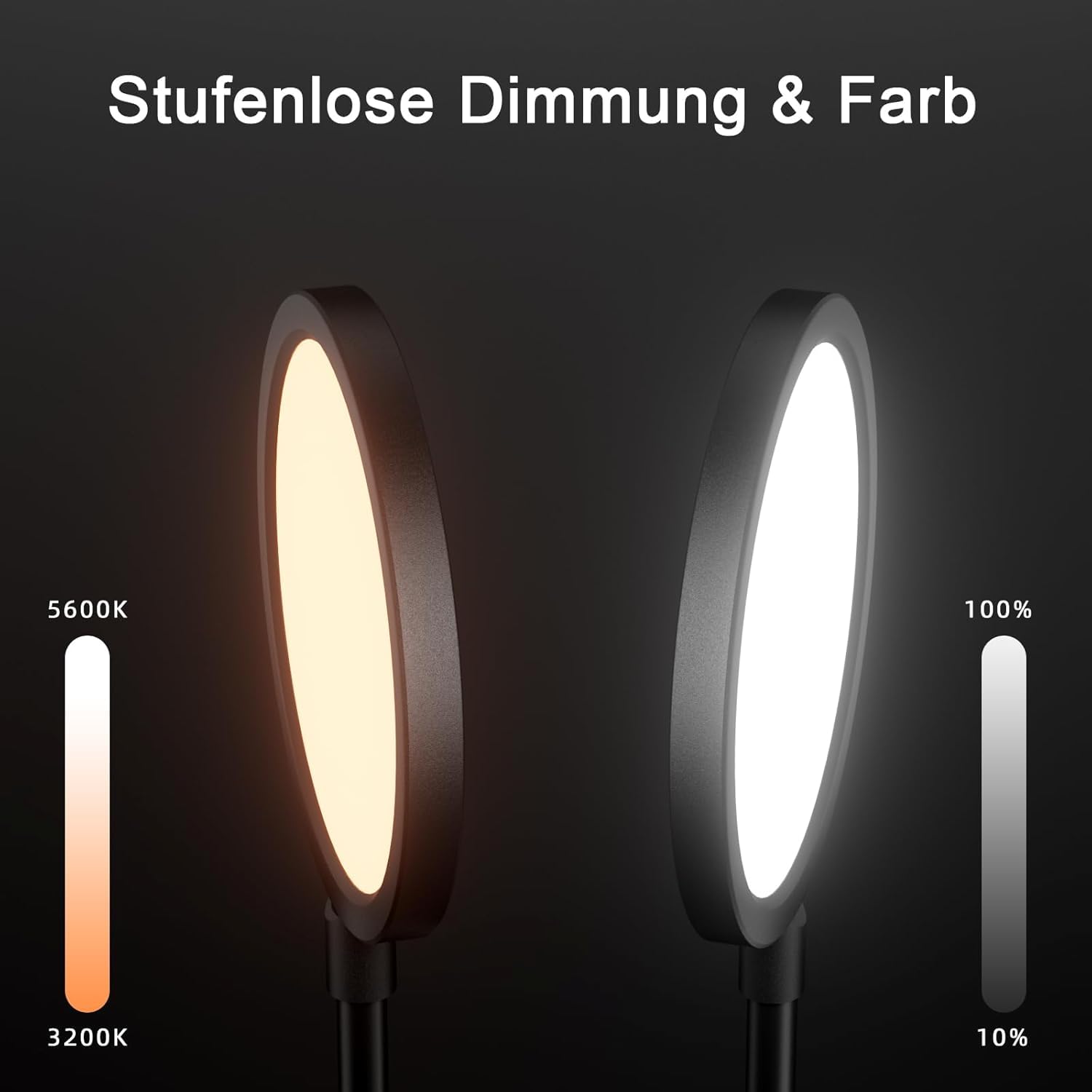 TYEE LED Schreibtischlampe, 12W Tageslichtlampe mit Fernbedienung, Stufenloses Dimmen/Farb Büro Tischlampe, Klemmbare Dimmbare Monitor Lampe für Videokonferenzen/Podcast-Live-Streaming
