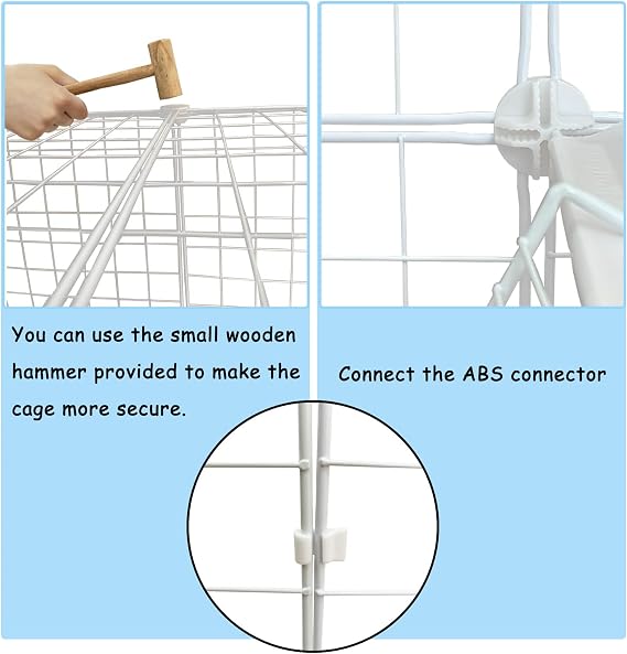 2 Tier Metal Cat Cage Indoor Detachable Cats Cages DIY Pet Playpen Portable Removable Kitten Collapsible Playpen for Small and Medium Cats Kittens Kitty (White 29.52 x 15.35 x 28.74 in)