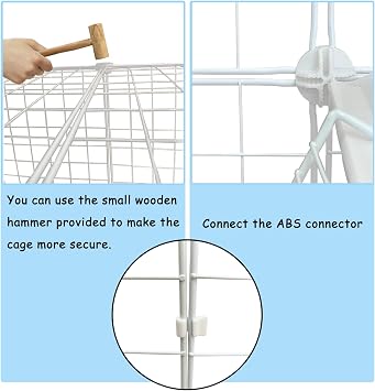 2 Tier Metal Cat Cage Indoor Detachable Cats Cages DIY Pet Playpen Portable Removable Kitten Collapsible Playpen for Small and Medium Cats Kittens Kitty (White 29.52 x 15.35 x 28.74 in)