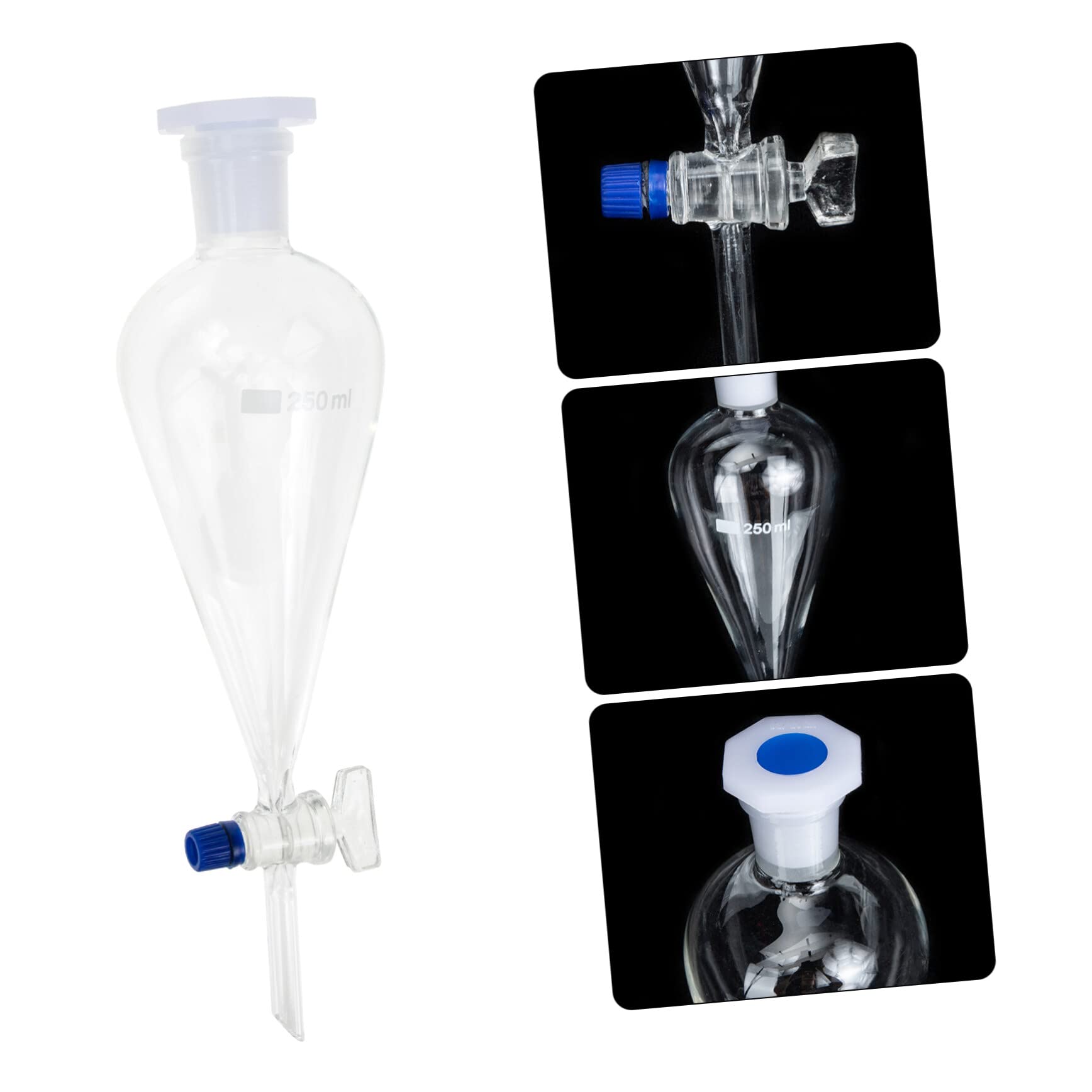 ULTECHNOVO Birnenförmiger Scheidetrichter Glasgelenk Glastrichter Extra Großer Trichter Laborglas Glasscheidetrichter Scheidetrichter 500Ml Konisch Scheidetrichter Zubehör Konisch