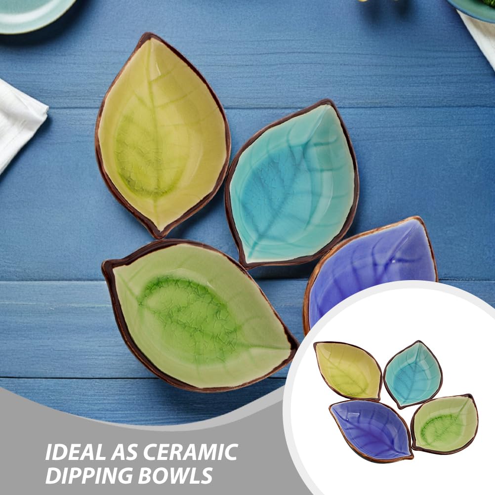 Cabilock 12 Piezas Plato de Condimentos de Cerámica Forma de Bandeja para Servir Condimentos Cuencos Pequeños Cocina y Aperitivos