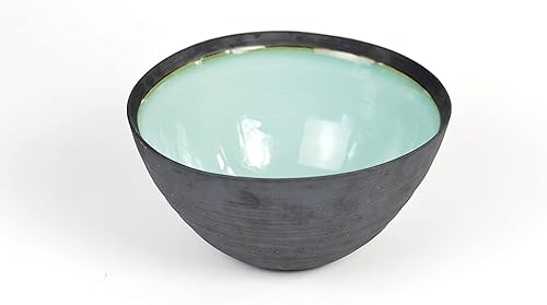 Euro Ceramica Diana - Cuenco para servir (9 pulgadas), 8.94 x 8.66 x 4.72 pulgadas, verde menta/gris gráfico