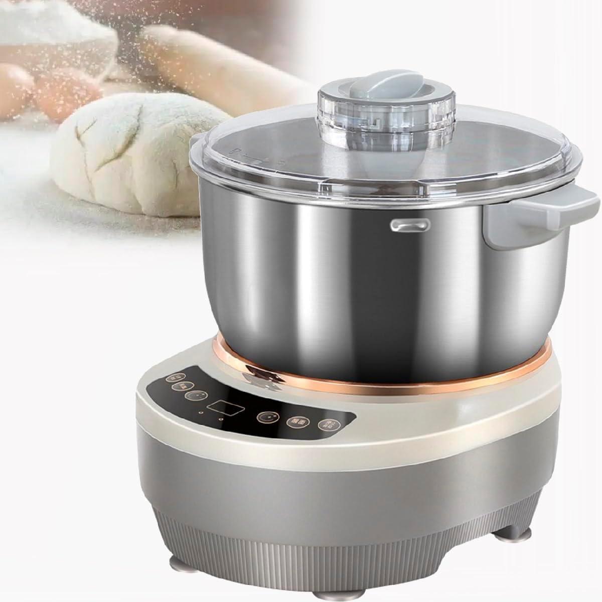 5L/7L Non-Stick Stainless Steel Dough Maker with Ferment Function, Split Design Dough Mixer Machine for Easy Cleaning, for Kitchen Baking, Toast,5L