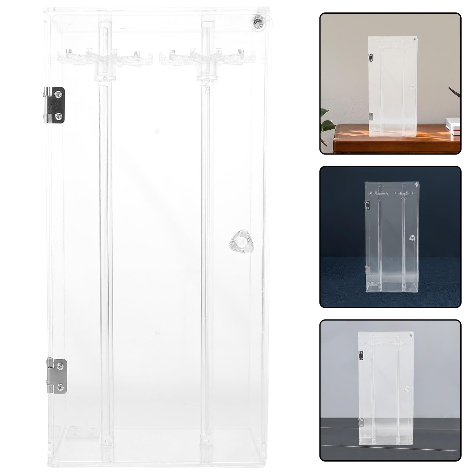 Zerodeko Schmuckkästchen mit Drehbarem Halskettenhalter Hängeregal für Armreifen und Ohrringe Schmuckständer aus Acryl für Kettchen und Anhänger Organizer für Schmuckaufbewahrung