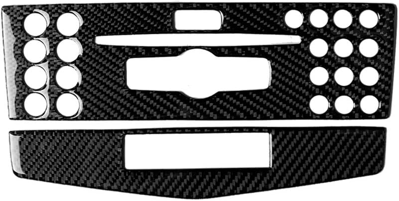 Car Carbon Fiber Accessories Shifter Panel 5pcs Protective Cover Anti-Scratch Sticker Compatible with Mercedes Benz C Class W204 2007 2008 2009 2010 2011 2012 2013