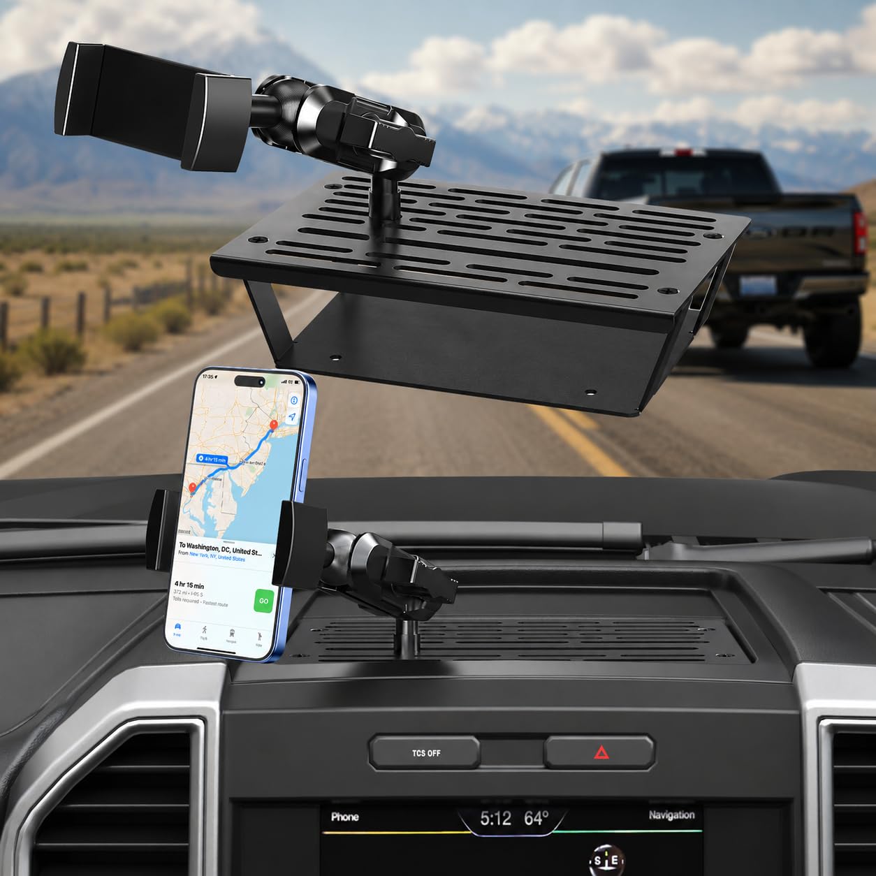 Surfcabin Metal Dash Phone Mount for 2015-2020 F150 2017-2022 F250&amp;F350
