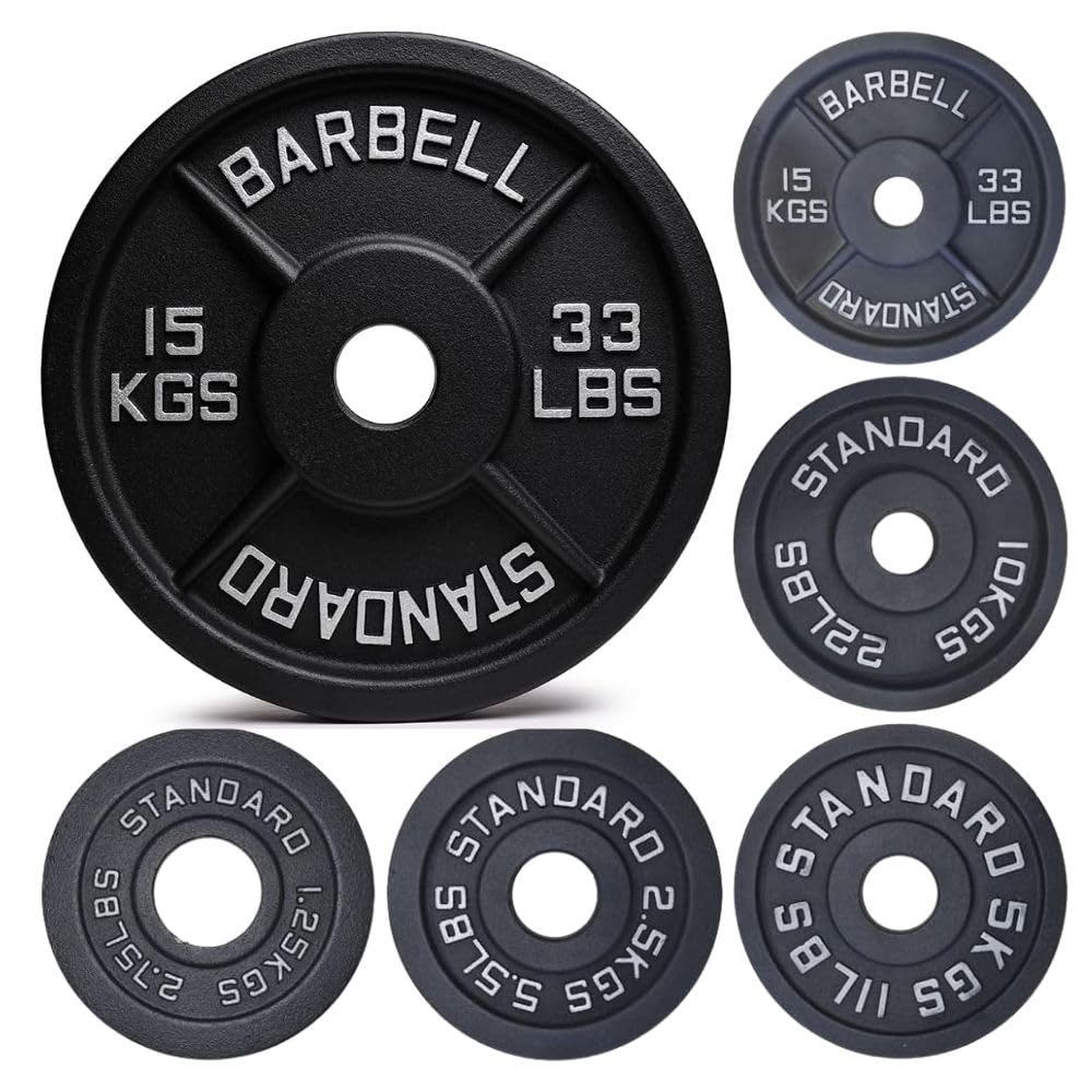 NORTHERN Olympic 2” Cast Iron Weight Plates Disc Pair, Strength Training, Cross Fitness, Deadlifts, Weightlifting, Bodybuilding Iron Plates for Home & Commercial Gym 1.25, 2.5, 5, 10,15, 20, 25Kg Pair