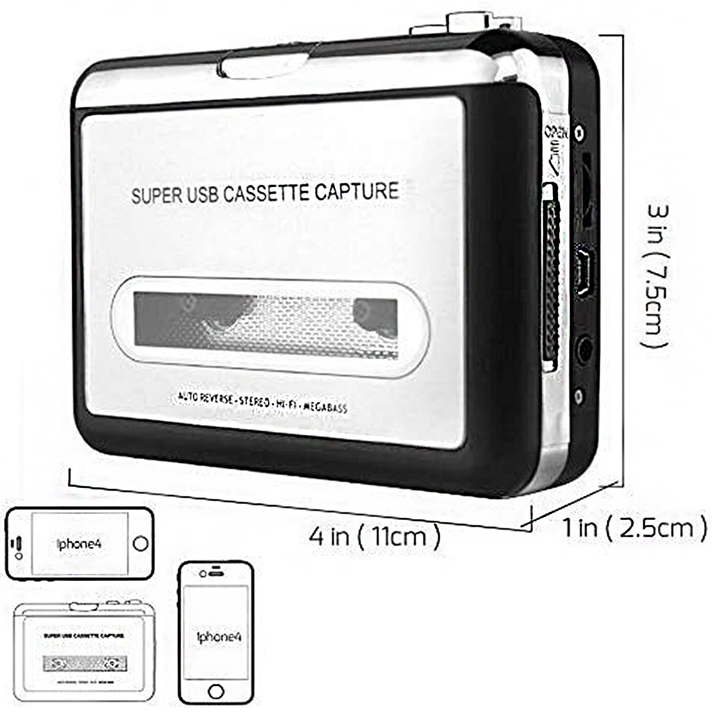 カセットテープ、レコード、3枚CDチェンジャー、USB、SDカード、AM/FM 
