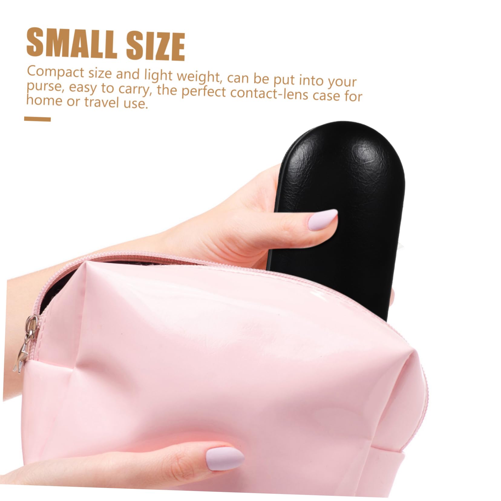 Caja de Lentes de Contacto Doble para Viaje, PU Negro Portátil | Organizador Compacto, Diseño para Guardar Lentillas, Material de Cuero Pu y Plástico, Ligero, para Bolso