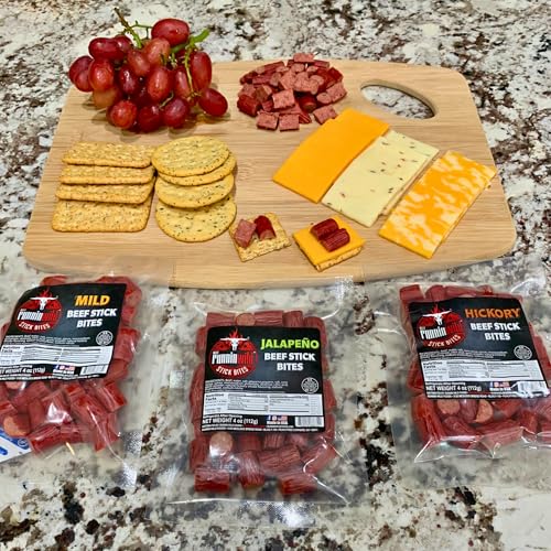 Image of Jalapeno Beef Stick Snack Bites | Spicy Jalapeno 100% Beef | Protein-Packed, Bold & Zesty Flavor | Bite-Sized Meat Snacks | 12oz Total (Pack of 3 Bags, 4oz Each)