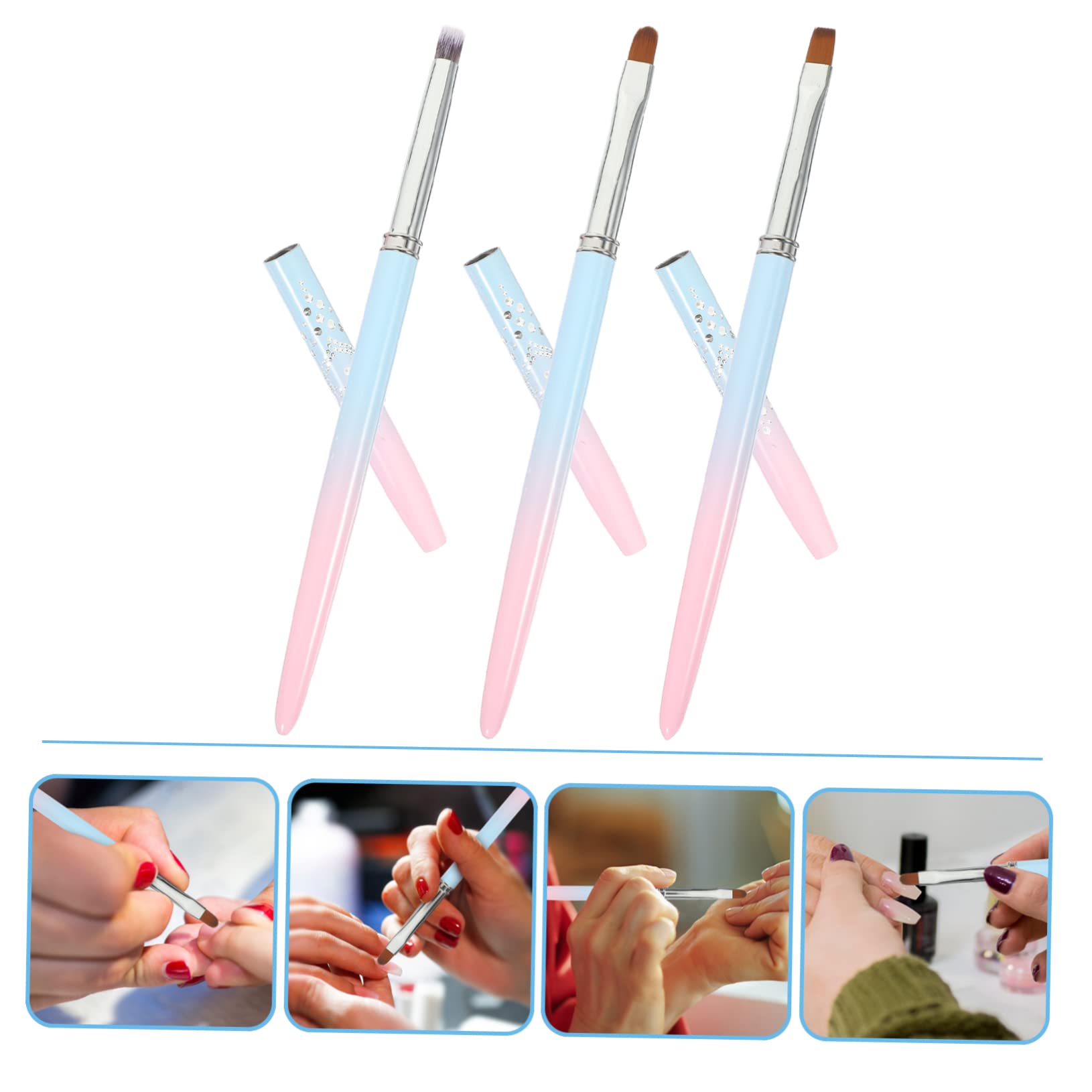 Healeved 12pezzi Pennelli Professionali Per Nail Art Strumenti Per Decorazione Unghie Pennini Per Disegno e Ombreggiatura Per Manicure Shop Supplies