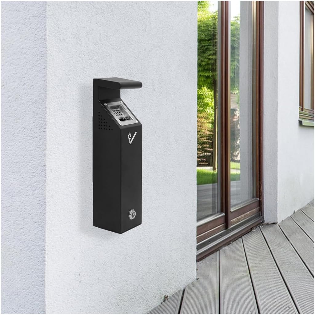 Wall Mounted Commercial Trash Can Outdoor Stainless Steels Rustproof Hinges Lid with for High Traffics