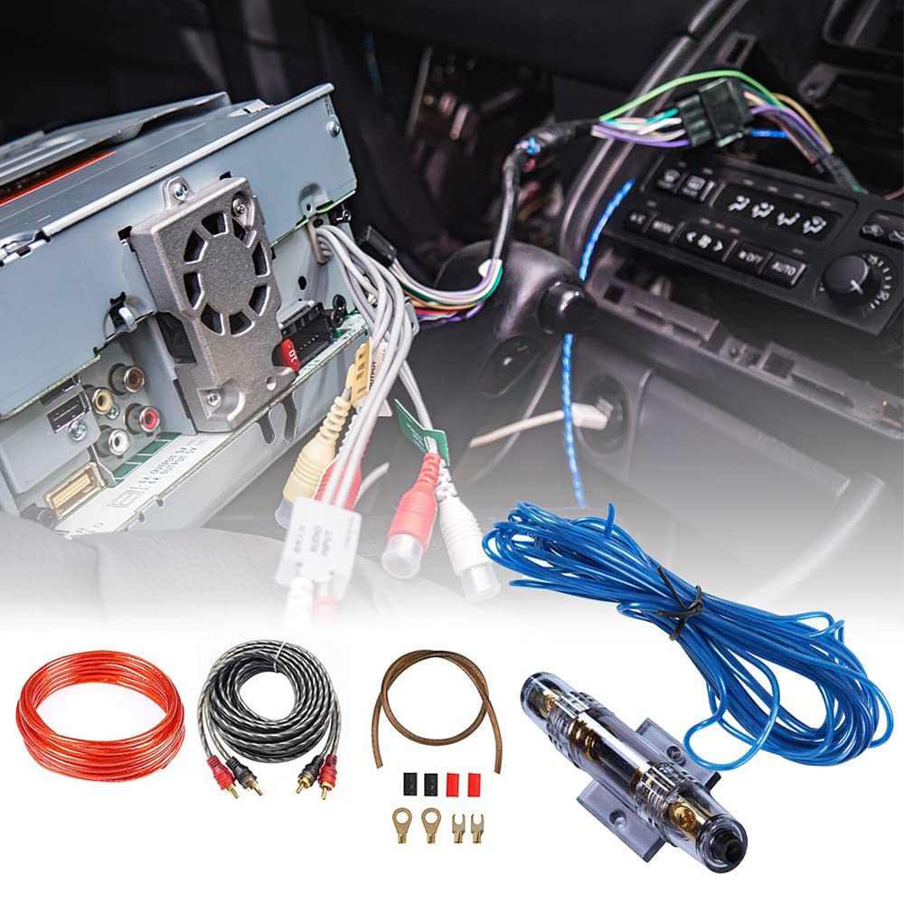 Kit di installazione Filo dell'Altoparlante, Cavo Amplificatore Audio per Auto 1000W con Cavo di Collegamento
