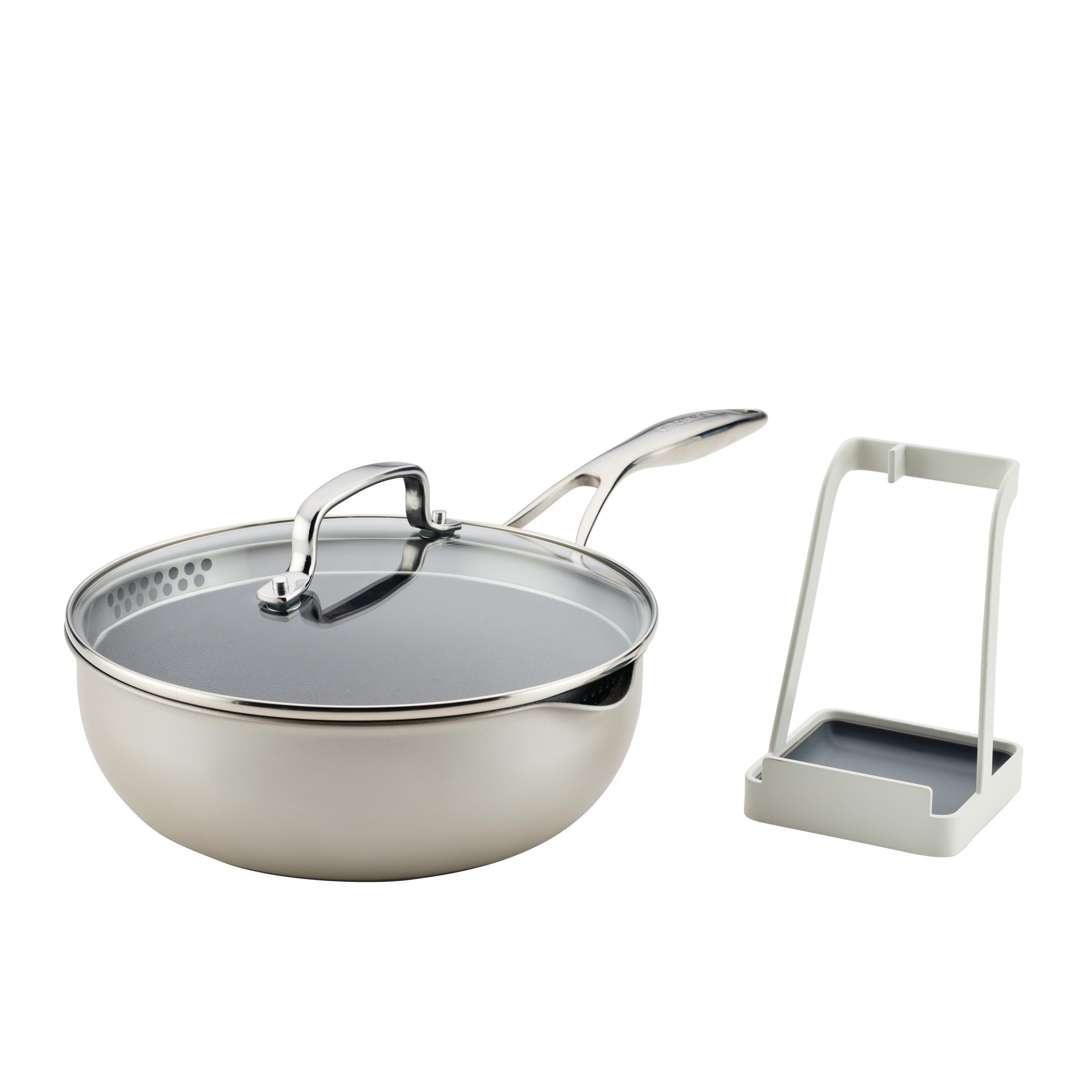 Circulon Infinity Pan with ScratchDefense Nonstick Cookware Induction Suitable Dishwasher Safe with Multipurpose Tool Holder and Lid 9