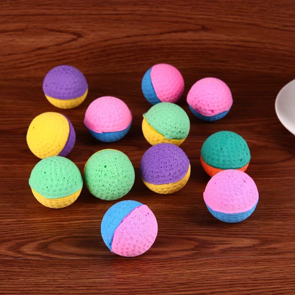 24 weiche Katzenbälle, Bunte Latex-Kratzbälle, Kauspielzeug, Ball, bissfest, Trainingsspielzeug für kleine Hunde, Katzen, Kätzchen