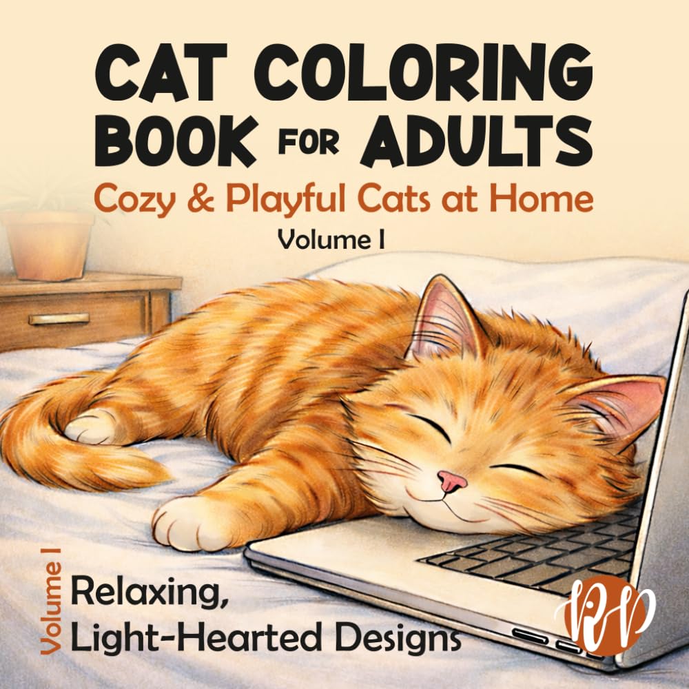 Cats at Home - A purrrfect coloring book: Art to color. Space to breathe