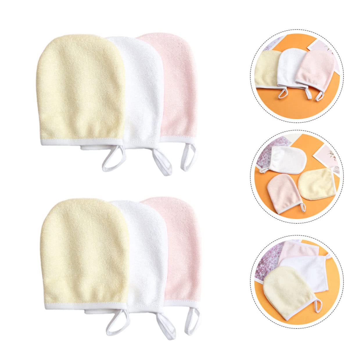 FRCOLOR 24pezzi Panni Struccanti Microfibra Per Pulizia Viso Guanti Riutilizzabili Per Rimozione Makeup Assorbenza Colori Random Per Viaggi e Uso Quotidiano