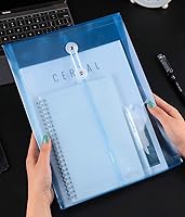 Vista 2 de LaOficina Sobres transparentes de polietileno con cierre de botón a presión de 1 pulgada con fuelle de apertura superior, tamaño carta, 5 por