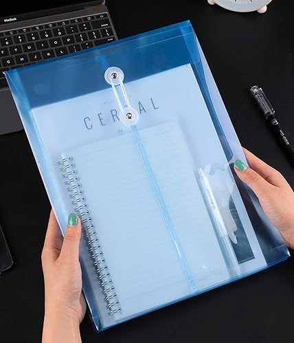 Miniatura 2 de LaOficina Sobres transparentes de polietileno con cierre de botón a presión de 1 pulgada con fuelle de apertura superior, tamaño carta, 5 por