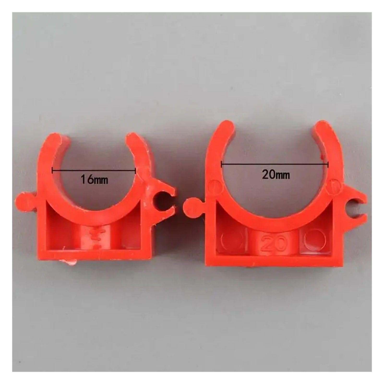 Lot de 50 Colliers De Serrage pour Tuyaux en PVC De 16 Et 20 Mm De Diamètre, Raccords en U pour Tuyaux d'eau (Rouge, 50 Pièces, 16 Mm).