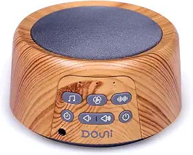 DOUNI Máquina de Ruído Branco - 24 Sons Calmantes, Temporizador, Memória, Fone de Ouvido, Madeira, Criança e Adulto