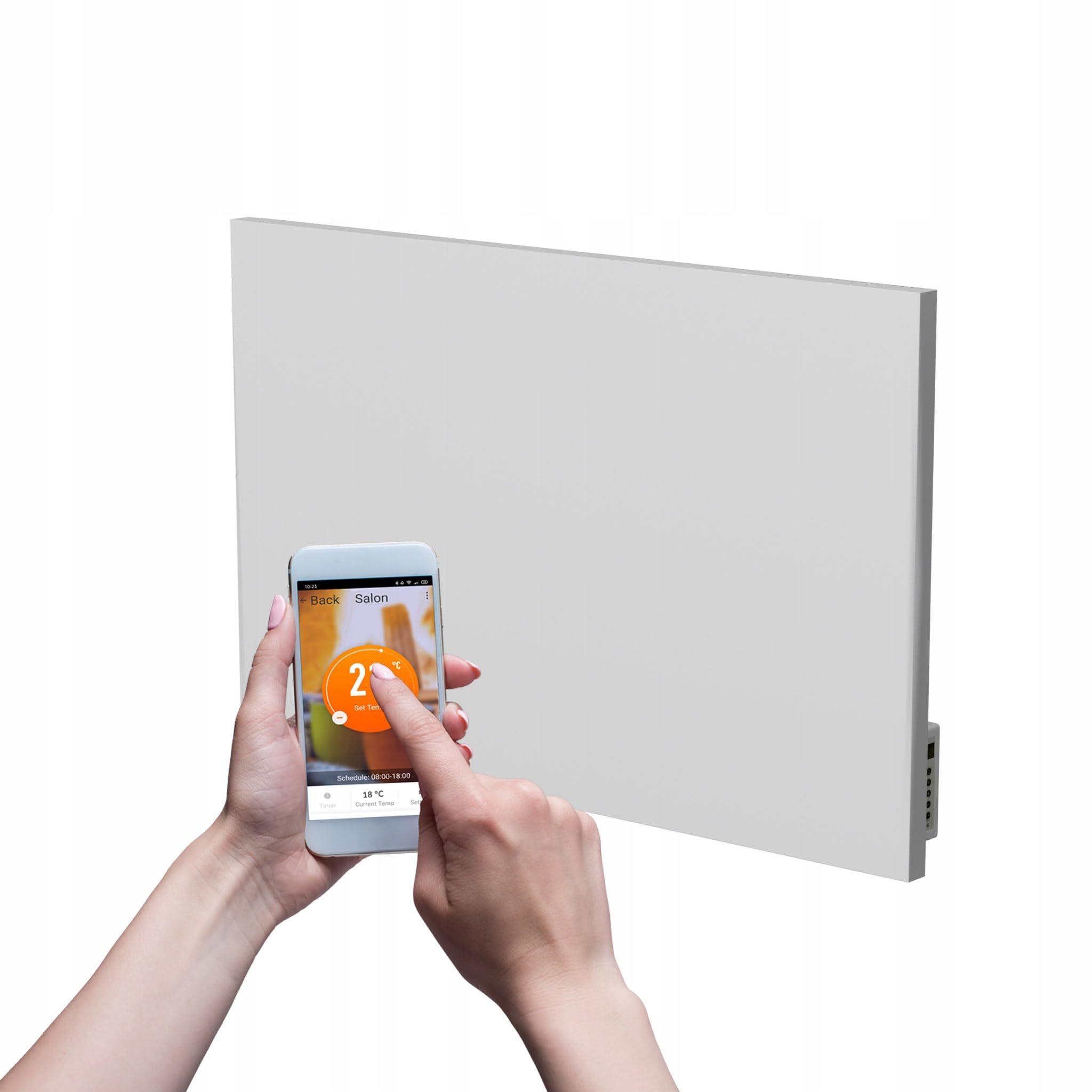 Termofol Grzejnik ścienny na podczerwień 500 W - panel podczerwieni - ogrzewanie na podczerwień z termostatem WIFI - naścienny grzejnik elektryczny do sypialni lub łazienki - 60x85 cm - Auto