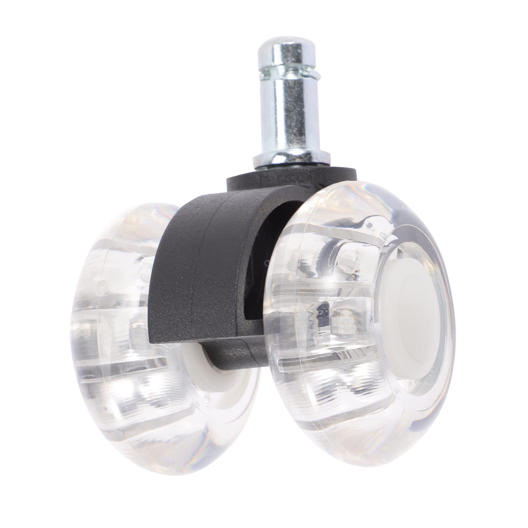 Gadpiparty Ruedas Transparentes para Silla de Oficina Doble Rueda Resistente Repuesto para Sillas de Ordenador y Gaming Fácil Instalación Aptas para Múltiples Superficies