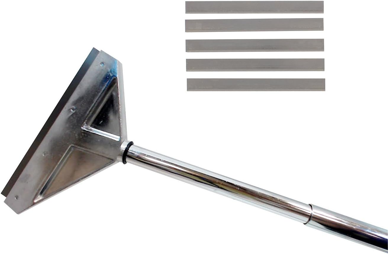 ABN Floor Scraper Tool with 5-Pack Replacement 8in Razor Blades – Heavy-Duty Garage Flooring Removal and Demolition