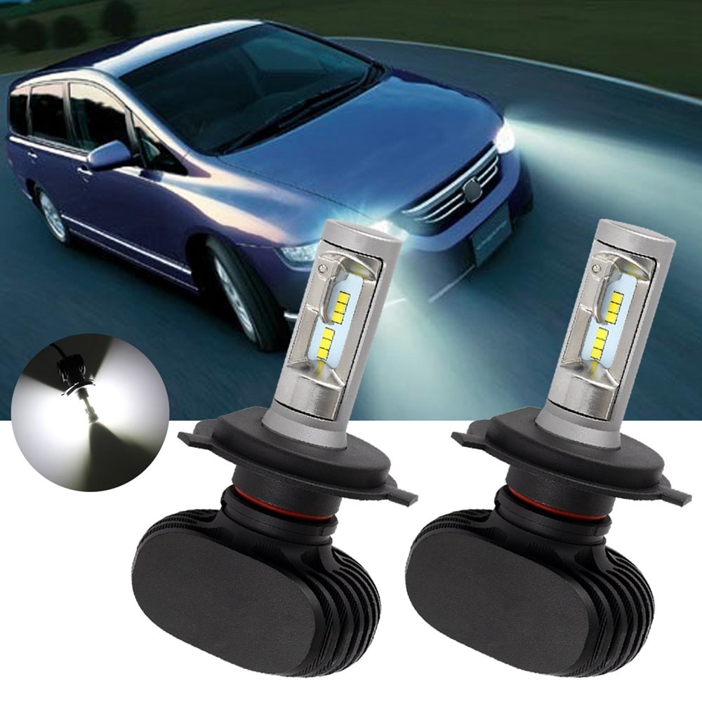Tuincyn, lampadine a LED H4, 50 W, 8000 lumen, estremamente luminose, kit di conversione chip CSP per luce diurna bianco 6500 K (confezione da 2)