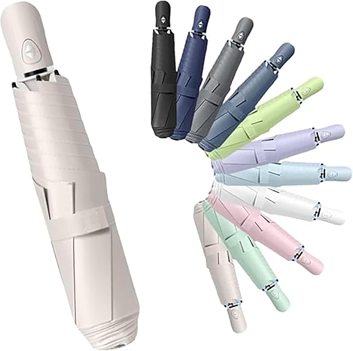 Mini Ultra-Lightweight Compact Portable Auto Open/Close Folding Umbrella for Women,Men, Kids, Travel, Backpack, Car & Purse - UPF 50 UV Protection, Waterproof, 6 Ribs, Rain & Sun Pocket Parasol