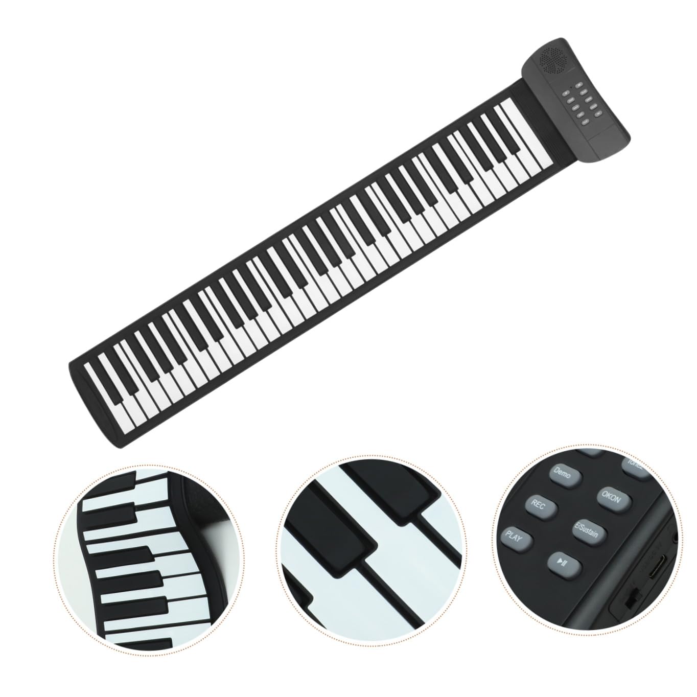 Veemoon Pianoforte 1000mah 61 in e Pieghevole Elettronico Silicone Tasti Accessori Leggero Wireless Batteria Inclusi per Ragazzo Ragazza per Principianti