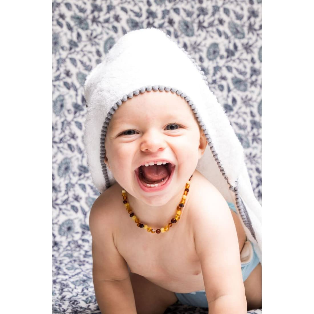 Malabar Baby Luxe Bamboo, Unisex, Baby & Toddler Bath & Beach Towel, Detailed Pom Pom Trim (Grey) 1