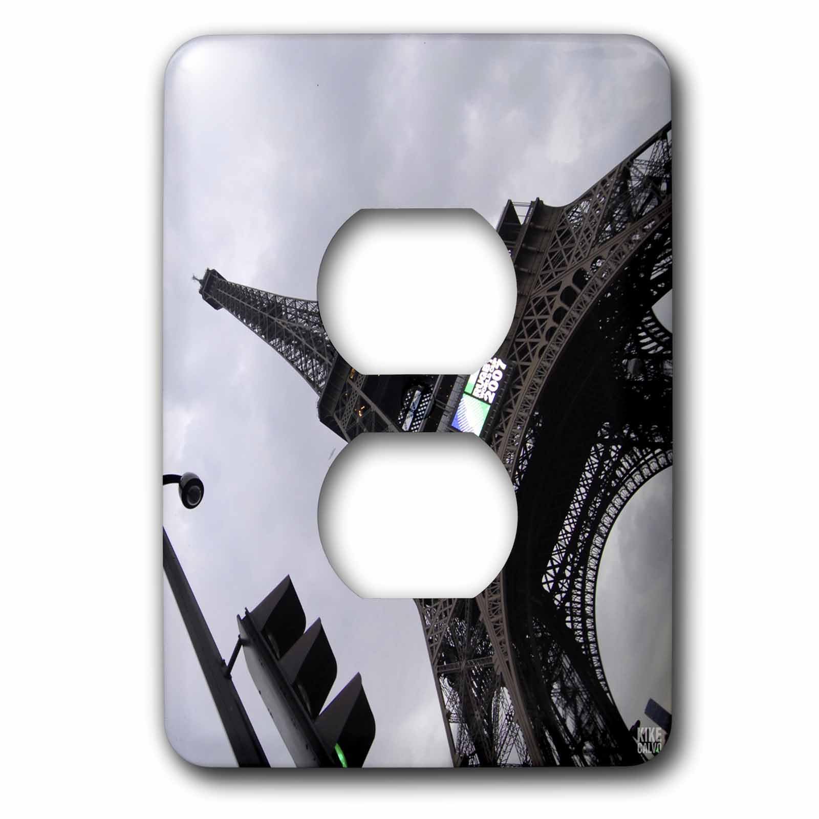 Tour Eiffel Paris plaque 2 prises 3dRose lsp_10503_6 pour decoration murale