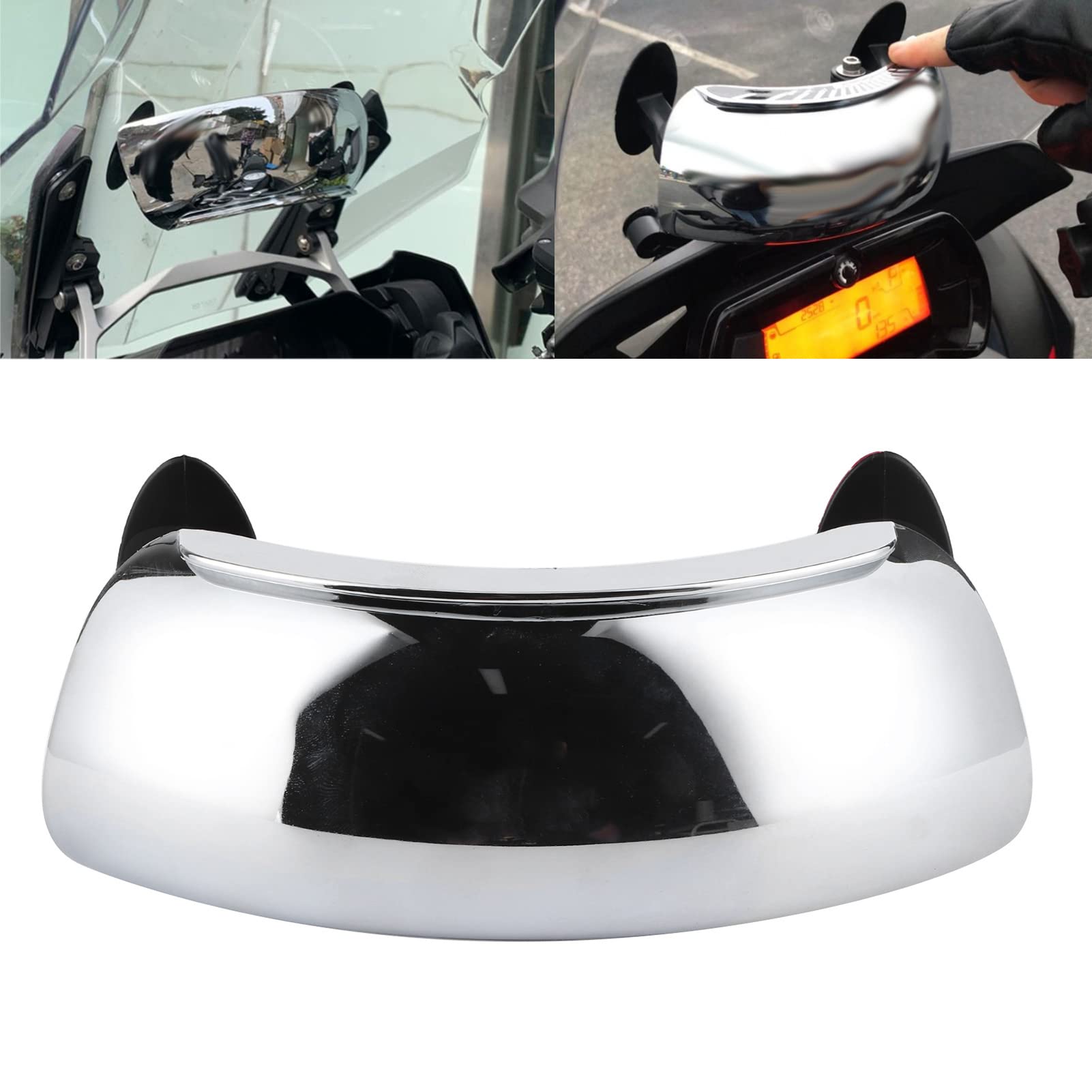 Specchietto grandangolare da 180 gradi per motocicletta, sicurezza per punto cieco per moto, retrovisore regolabile, per montaggio su schermo antivento, punto laterale cieco, elimina gli specchi