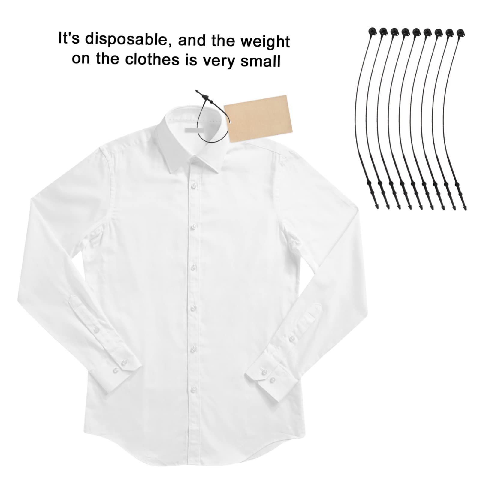 FUNOMOCYA 5000pcs Plastic Sling Security Loop Tag Fastener Loop Lock Fasteners Tag Fasteners Ties Fastener Security Loop for Store Clothing Tag Fastener Tag Rope Fasteners Tag Ties Black