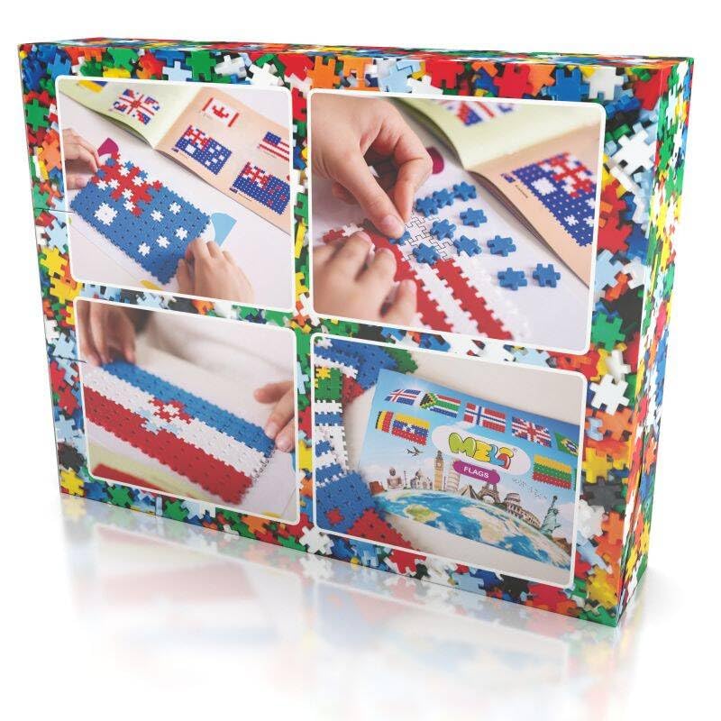 Meli Minis Flags Set - 700 bloques de construcción, juguetes creativos para niños a partir de 3 años, construcción de banderas de todo el mundo, instrucciones con 84 banderas, tamaño 21 x 15 cm