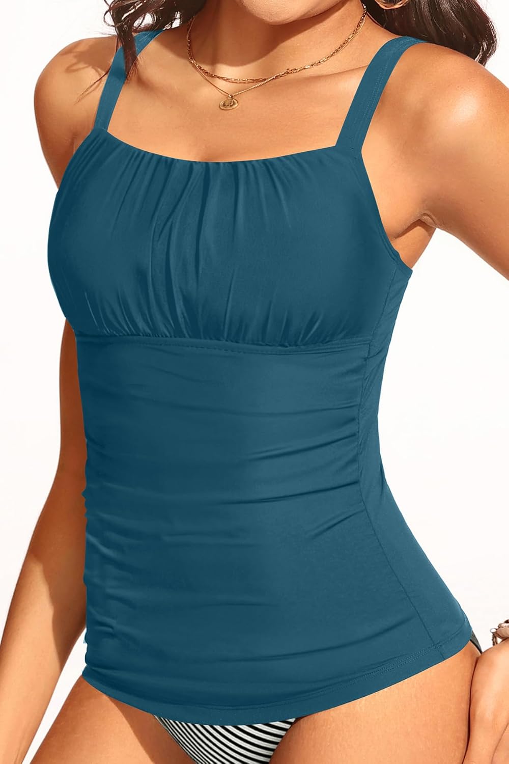 Tummy Control Tankini Swim Tops - Women Ruched Swimsuit Bathing Suit Top Only Modest Slimming Swimwear 2025 - Image 4