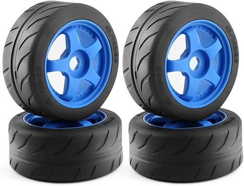 NUHUi Un juego de neumáticos universales RC para Slash 2WD 18 ARRMA17 Infraction Limitless Best Gift F1 4.01 pulgadas de diámetro (4 piezas) (azul)