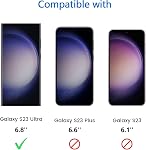 [2 Pack] Cnarery Screen Protector Compatible for Galaxy S23 Ultra 6.8 Inch, 9H Tempered Glass Film, Fingerprint Unlock