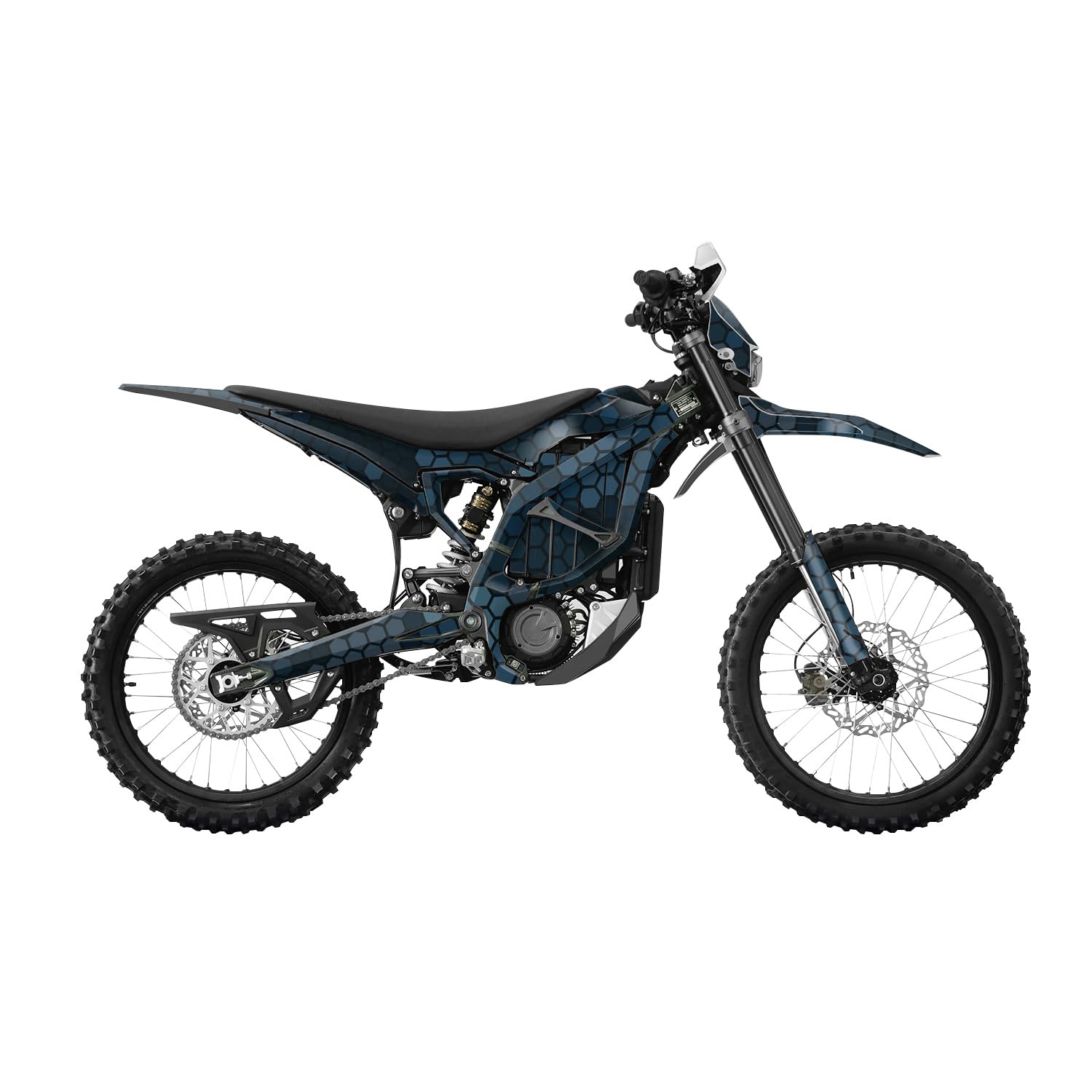 Surron Ultra Bee Graphics Kit Wrap - Blue Hexa Camo - Sur-Ron Skin - Premium 3M Vinyl Protective Wrap Decal Cover - Easy to Apply | Crafted in The USA by MightySkins