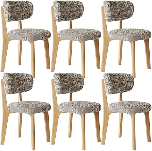 Miniatura 40 de YVYKFZD Sillas de comedor de madera maciza, juego de sillas de comedor sin brazos, sillas de cocina tapizadas, silla de sala de estar con funda de